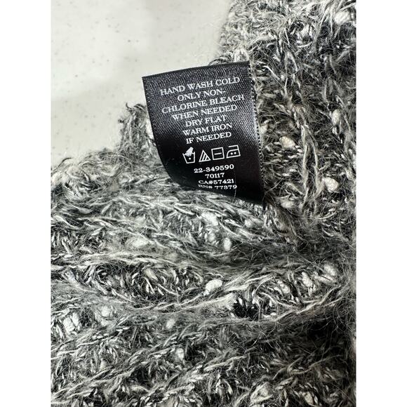 Ann Taylor Sweater Size Small (XS) Gray Marled Mohair Wool Blend Side Slits - Picture 5 of 9